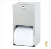 Bradley 5402 Dual Roll Toilet Tissue Dispenser Commercial With Key