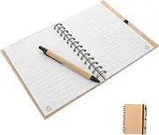 BESTYASH Bamboo Shell Notebook Spiral Journal for Work Memo Pad Writing Notebook Large Page Count for Students Office and Creatives
