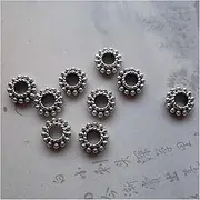 [Niviora] ZBSS 100pcs/lot Antique Color Metal Loose Spacer Beads 7.5x3mm Large Hole Retro Beading Charm Accessories DIY Jewelry Making Beads 106 (Color : Antique Silver, Item Diameter : 7.5x3mm 100pcs)