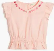 Nwt J. Crew Crewcuts Girls Embroidered Pink Top Size 4-5 Free Shipping
