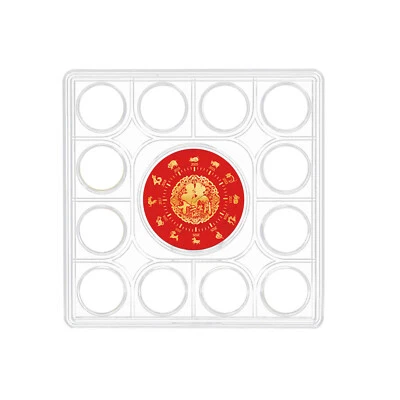 12 Coins Storage Box 27MM Commemorative Coin Display Holder Collection Case Box