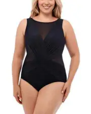 Miraclesuit Illusionists Palma One Piece Swimsuit SIZE 20W BLACK NEW