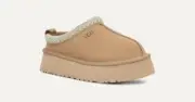 New UGG TAZZ SAND SUEDE LINED SHEARLING Women’s Sz 5-12 MULE PLATFORM SLIPPERS