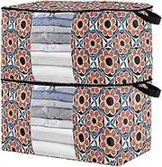 sanluoli 60L 2 Pack Under Bed Shoe Storage Organizer with Reinforced Handles, clear window Organization And Storage Closet