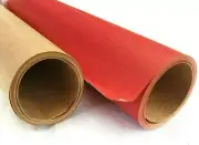 2 Rolls Recyclable Kraft Brown & Red Gift Wrap Natural Wrapping Paper 4M x 69cm