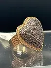 Bella Luce Mocha & Champagne Diamond Simulated - Rose Gold Plated 925 Heart Ring
