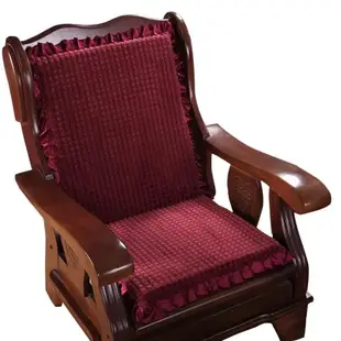 單人座實木沙發墊防滑加厚海綿紅木沙發坐墊帶靠背連體木椅墊