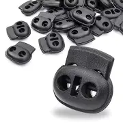 25 Pcs Double Hole Toggle Spring Cord Lock Drawstring Adjuster Button