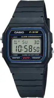 CASIO F91W-1 Classic Digital Black Resin Chronograph Alarm Sport Watch