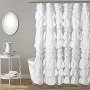 Lush Decor Kemmy Shower Curtain, 72" x 72", White