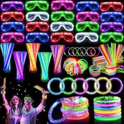 248 PCS Glow in the Dark New Years Eve Party Supplies Favors, 24 LED Glasses, 24