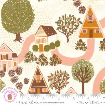 Moda QUAINT COTTAGE 48370 11 Cloud White GINGIBER Quilt Fabric
