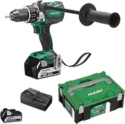 [HIKOKI] DS18DBL2 Cordless Drill 18 V Li-Ion Brushless 136 Nm LED Control Electronics Spindle Lock Transport Case Includes 5.0 Ah Battery and Charger