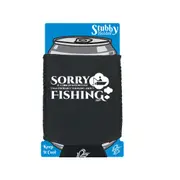 Dw Sorry If I Looked Interested Fishing - Funny Novelty Stubby Holder With Base