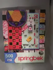 Springbok Puzzle Board Games 500 pc. Monopoly/Checkers/Uno Sealed