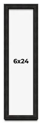 6x24 Shadow Box Black Rustic Barnwood Display Frame | 1.125 Inch Deep | 0.875 I