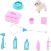 TEHAUX Mini Vet Doctor Set Props Simulation Pet Medical Model Kit Vet Tool Set Props Role for Boys and Girls