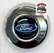 Steering wheel chrome FORD BLUE OVAL horn button kit
