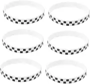 Toyvian 12pcs Checkered Silicone Bracelets for Racing Theme Parties Lightweight Skin-friendly Wristbands for Sports Events Design Race Enthusiasts
