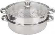 27cm/11In Steam Pot, 2-Layer Steamer Boiler Steaming Pot with Lid, Stainless Steel Stack and Steam Pot Set, evenly Heated, Double Boiler Steamer Cookware Steam Pots for Cooking