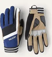 [HESTRA] Guard Long Non-Insulated Breathable Protective All-Seasons Bike Glove for Men/Women | 5-Finger Shock Absorbing Cycling Glove for Road Bikers, Mountain Bikers, or Trail Riders – Navy - 7