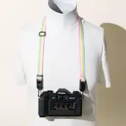 Small Adjustable Rainbow Pink Camera Strap 22-38" w/2x Peak Design Anchors