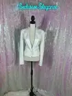 L’AGENCE White Sequined Tailored Fit Blazer Sz 8 AUTHENTIC NWT