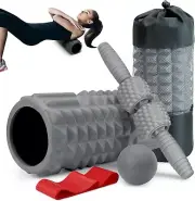 5-in-1 Foam Roller Set: Stick, Ball & Resistance Band for Ultimate Muscle Relief