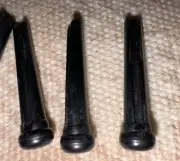 NEW SET OF (6) TUSQ BRIDGE PINS - Black with 2mm Ivory Dot Inlay, 3° Taper #508