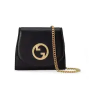 Brand New Authentic GUCCI Blondie Chain Wallet Black Leather