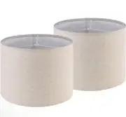 Drum Lamp Shades Set of 2 Medium 13X13X10 (Spider) Beige Lampshades for Tabl