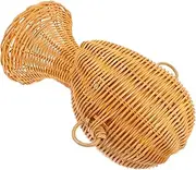 CRILSTYLEO Rattan Hat Display Stand: Wig Head Holder Organizer - 12.9"x7" Mannequin Head - Weaving Desktop Bonnet Cap Rack For Store And Exhibition