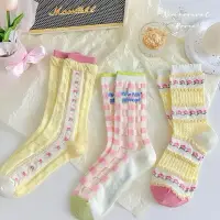 在飛比找蝦皮購物優惠-韓國帶回～日系甜美棉底透氣紗網襪 玻璃襪 水晶襪 蕾絲襪 透
