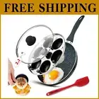 Eco-Friendly 2-in-1 Poached Egg Cooker & Nonstick Fry Pan - Dishwasher Safe