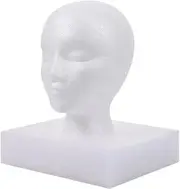 Generic Wig Display Head for Women, Foam Mannequin for Hairpieces And Hats, 50x32x9cm