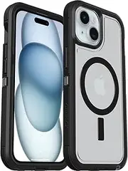 OtterBox Defender XT Case for iPhone 16e / iPhone 15 / iPhone 14 / iPhone 13 with MagSafe, Shockproof, Drop Proof, Ultra-Rugged, Protective Case, 5X Tested to Military Standard, Clear/Black