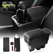 Autorder Custom Fit for Center Console Storage Box Suzuki Jimny JB64W/JB74W 2018-2023 Accessories Armrest Box Replacement with Cup Holder Insert