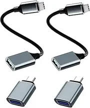 USB C to USB 3.0 Adapter, OTG Type C to USB C Cable, Thunderbolt 3/4 to USB Adapter, Compatible with iPhone 16/15 Pro Max, iPad Pro, MacBook, Samsung Galaxy, Huawei, iMac