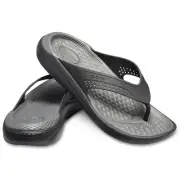 Crocs Literide Flip Jandals Black/Slate Grey Mens US10 / Womens US12