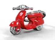 Metalmorphose Miniature 3D Metal Keychain - Scooter, Whitehill MTM933-01