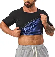 Lsnere Sauna Suit Sweat Shirt For Men Compression Vest Shapewear Top Slimming Body Shaper Workout Sweating Jacket