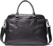 [HAMKVBPR] Mens Briefcase Portable Briefcase Leather Shoulder Messenger Bag Computer Bag Leather A4 File Package Messenger Bag for Work Business