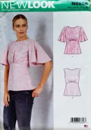 NEW LOOK N6656 SIZES 10-22 MISSES TOPS UC/FF