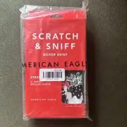 American Eagle Men’s Scratch And Sniff Strawberry Boxer Brief Size Small