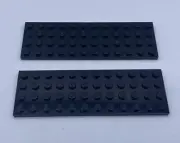 LEGO Parts Lot x (2) Ct ~ Black Plate 4 x 12 ~ No 3029