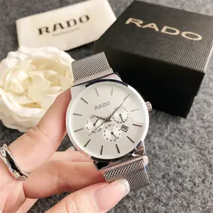 Rado 男女時尚商務合金錶殼鋼錶帶手錶石英禮物