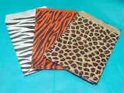 30 5x7 Zebra Paper Bags, Leopard Striped Colored Party Merchandise goody bags