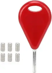 XIASABA Surfboard Accessories Surf Fin Key Screws Set for FCS Fins Quality Red Surfing Equipment with Plastic Handle Compact Size Light Weight and 6 Stainless Steel Screws for
