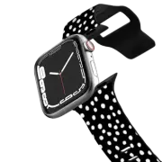 Apple Watch Series 4-6, SE (44mm) Impact Band Snow Dots - White on Black band