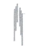 Cz By Kenneth Jay Lane Round Triple Row Drop Earrings